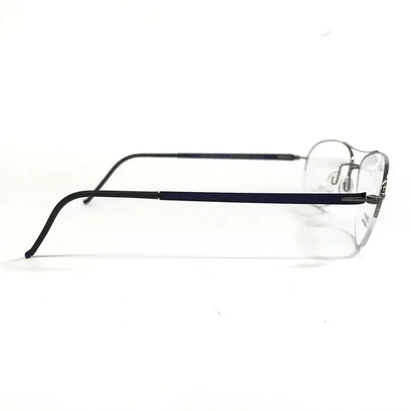 Bioeyes Eyeglasses Frames X1 COL.216 Black Silver Round Half Rim 54-14-145
